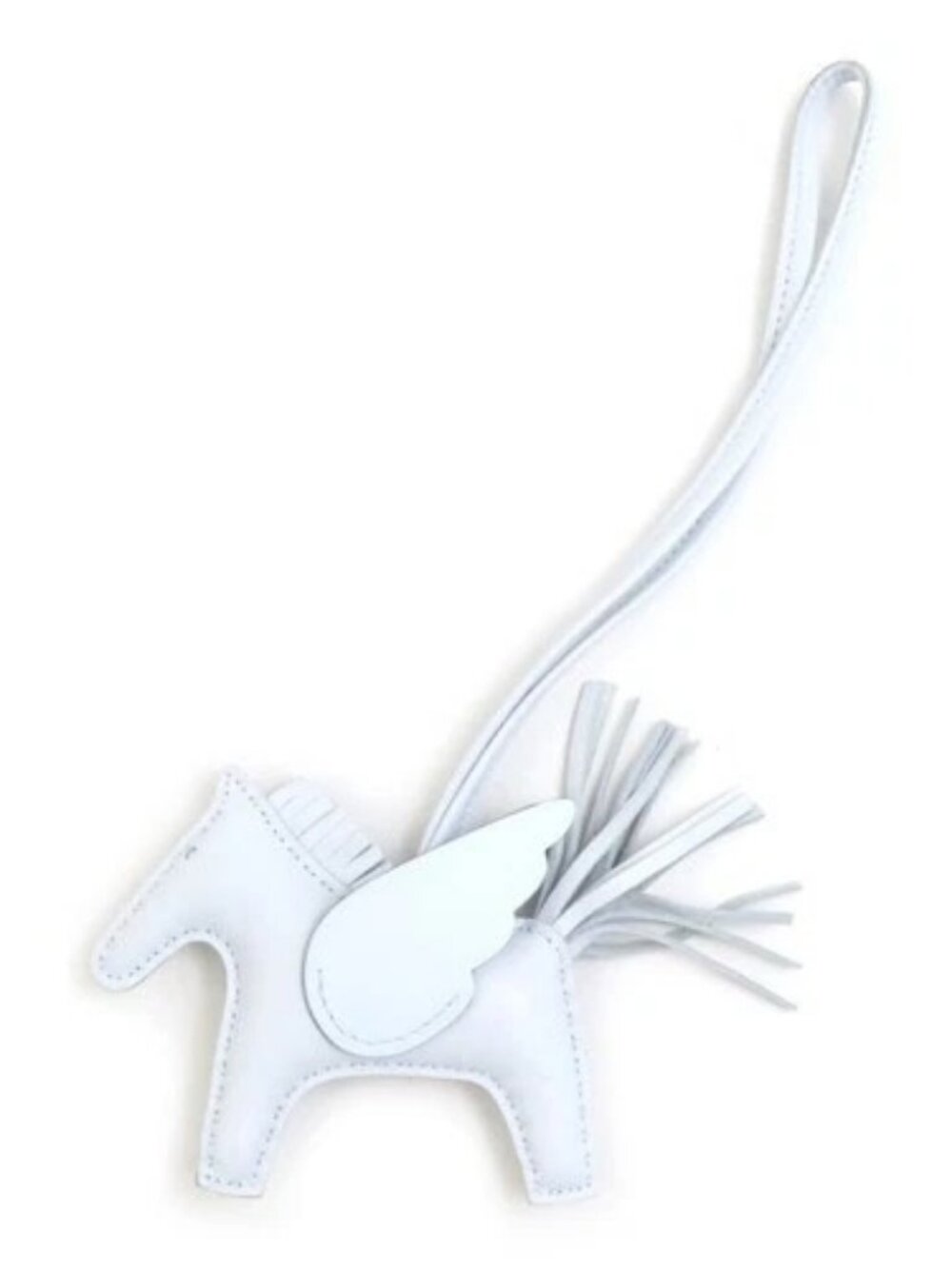 Auth HERMES Rodeo Pegasus PM Bag Charm Light Blue Agneau Milo - e61987k
